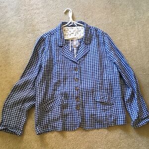Sundance blue checkered size XXL 100% linen blazer